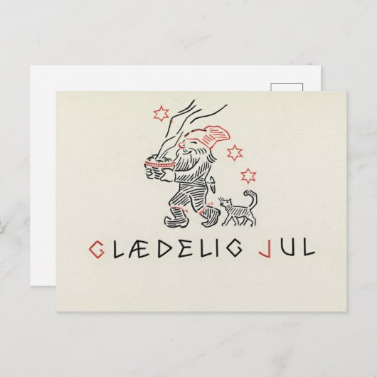Noorwegen Kerst Kaart Glaedelig Jul (Voorkant / Achterkant)
