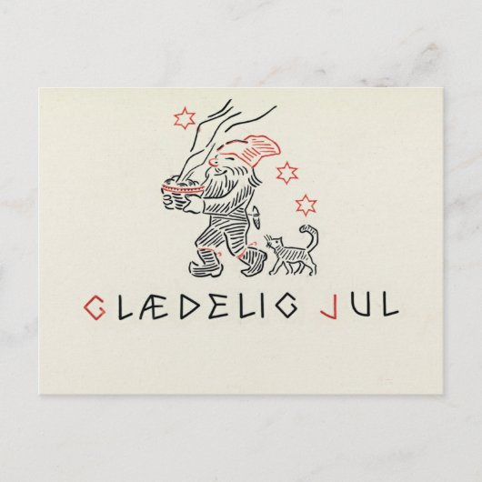 Noorwegen Kerst Kaart Glaedelig Jul (Voorkant)