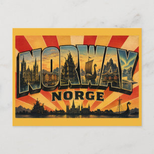 Noorwegen Land Vintage Briefkaart