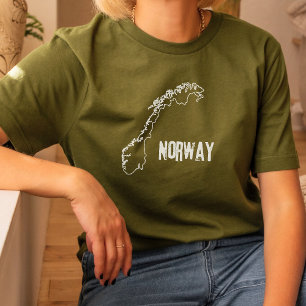 Noorwegen Landkaart Lijn Noorse grens T-shirt