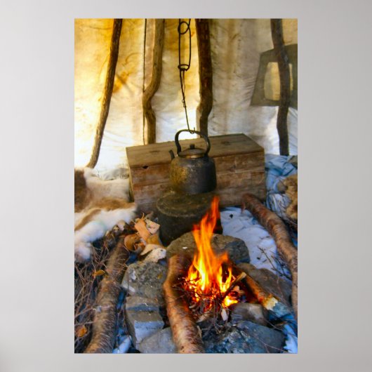 Noorwegen, Lapland, in een Sami-tent Poster (Voorkant)