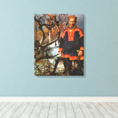 Noorwegen, Lapland, Sami en rendieren Canvas Afdruk (Insitu (Houten vloer))