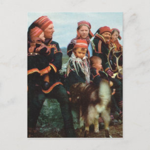 Noorwegen, Lapland, Sami-familie 1950 Briefkaart