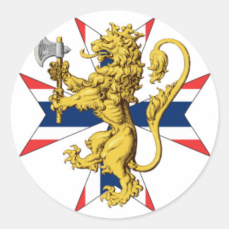 Noorwegen Leeuw Cross Noorse vlag Ronde Sticker