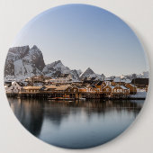 Noorwegen Lofoten Ronde Button 6,0 Cm (Voorkant)