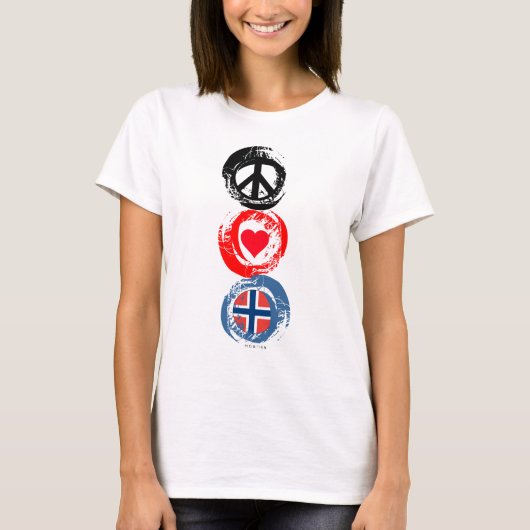 Noorwegen Love Peace T-Shirt 3 (Voorkant)