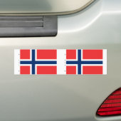 Noorwegen met porties, vlag Noorwegen Bumpersticker (Op auto)
