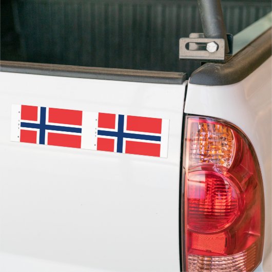 Noorwegen met porties, vlag Noorwegen Bumpersticker (Op Truck)