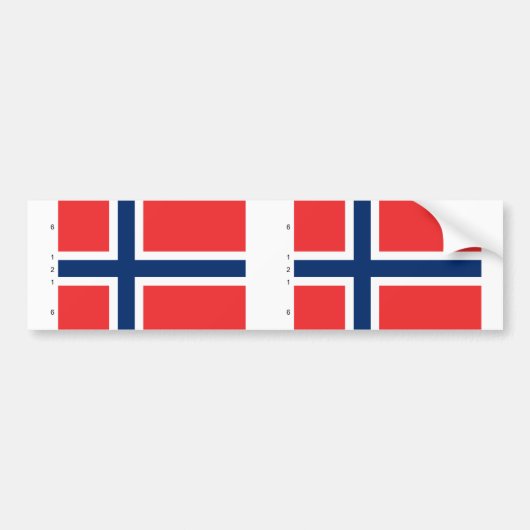 Noorwegen met porties, vlag Noorwegen Bumpersticker (Voorkant)