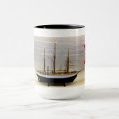 Noorwegen, model van het schip "Fram" van Nansen Mok (Midden)