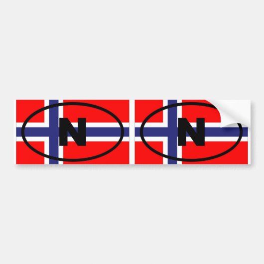 Noorwegen N Europees ovaal Bumpersticker (Voorkant)