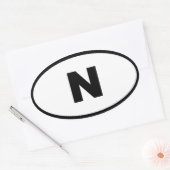 Noorwegen N Europees Ovale Sticker (Envelop)