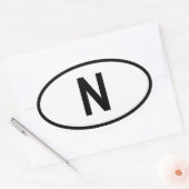 Noorwegen "N" Ovale Sticker (Envelop)