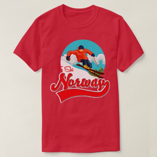 Noorwegen naar Ski T-shirt (Design voorkant)