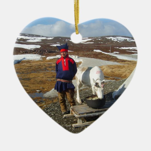 Noorwegen, nederzetting Sami in Lapland Keramisch Ornament (Voorkant)