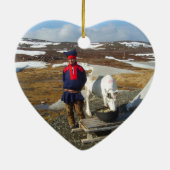 Noorwegen, nederzetting Sami in Lapland Keramisch Ornament (Achterkant)