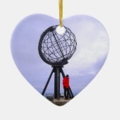 Noorwegen, Noordkaap, symbool wereldbol Keramisch Ornament (Voorkant)