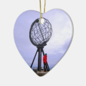 Noorwegen, Noordkaap, symbool wereldbol Keramisch Ornament (Links)