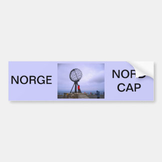 Noorwegen, Noordkaap, wereldbol symbool Bumpersticker