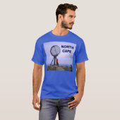 Noorwegen, Noordkaap, wereldbol T-shirt (Voorkant volledig)
