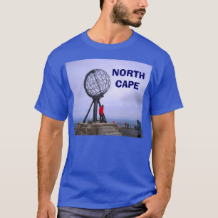 Noorwegen, Noordkaap, wereldbol T-shirt