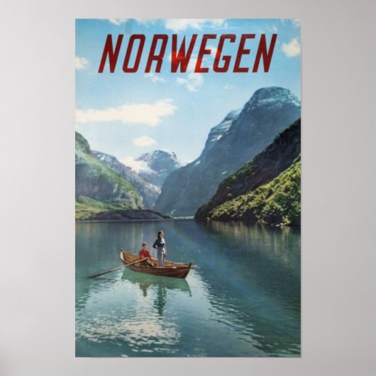 Noorwegen Noors Vintage Travel Poster (Voorkant)