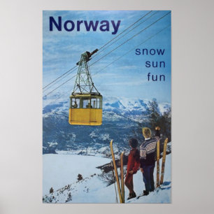 Noorwegen Noors Vintage Travel Poster