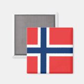 Noorwegen - Noorse vlag Magneet (Voorkant / Achterkant)
