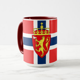 Noorwegen, Noorse vlag, met wapen Mok