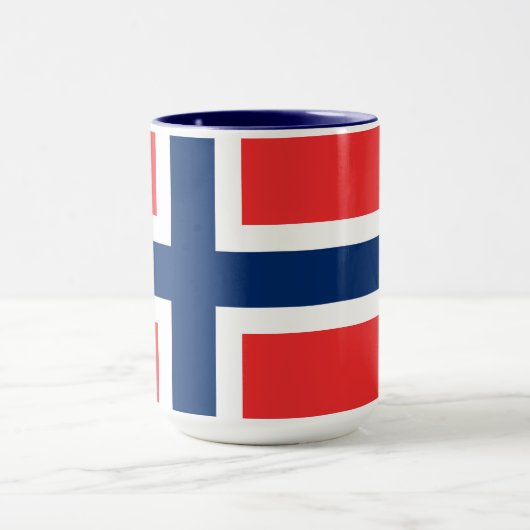 Noorwegen, Noorse vlag, met wapen Mok (Midden)