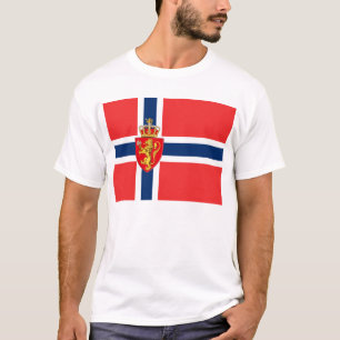 Noorwegen, Noorse vlag, met wapen T-shirt