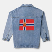 Noorwegen, Noorse vlag, met wapenschild/blauw Denim Jacket (Achterkant)