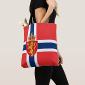 Noorwegen, Noorse vlag, met wapenschild/blauw Tote Bag (Dichtbij)