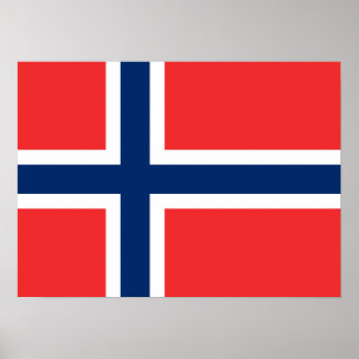 Noorwegen - Noorse vlag Poster