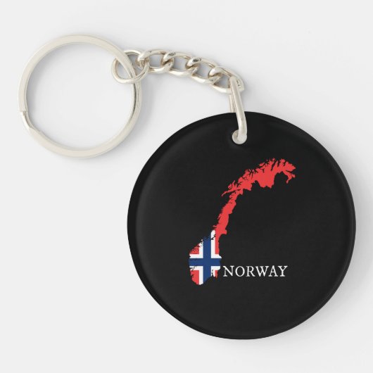 Noorwegen - Noorwegen Vlag Sleutelhanger (Voorkant)
