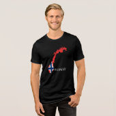 Noorwegen - Noorwegen Vlag Tri-Blend Shirt (Voorkant volledig)