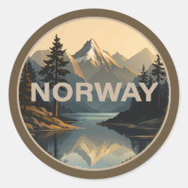 Noorwegen Norge Scandinavië Europa Ronde Sticker