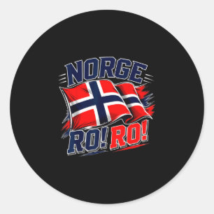Noorwegen norge vlag vintage Noorse voetbalfan Ronde Sticker