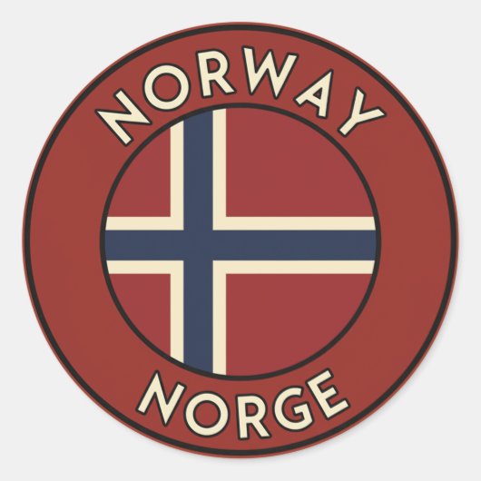 Noorwegen Norway Ronde Sticker (Voorkant)