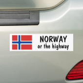 Noorwegen of de weg bumpersticker (Op auto)