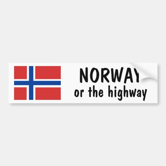 Noorwegen of de weg bumpersticker (Voorkant)