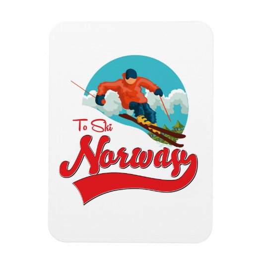 Noorwegen om te skiën logo. magneet (Verticaal)