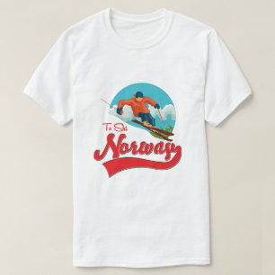 Noorwegen om te skiën logo. t-shirt