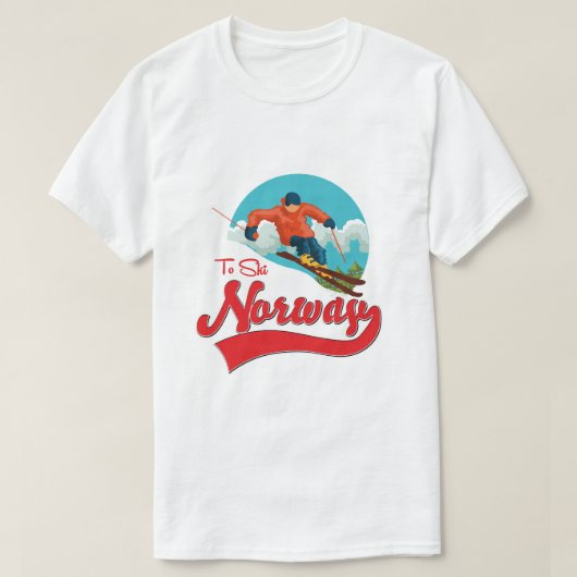 Noorwegen om te skiën logo. t-shirt (Design voorkant)