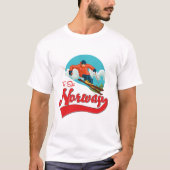 Noorwegen om te skiën logo. t-shirt (Voorkant)