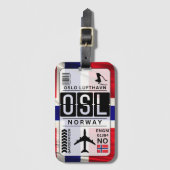 Noorwegen OSL Airport Code Bagagelabel (Voorkant (verticaal))