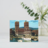  Noorwegen, Oslo City CHall en haven Briefkaart (Staand voorkant)