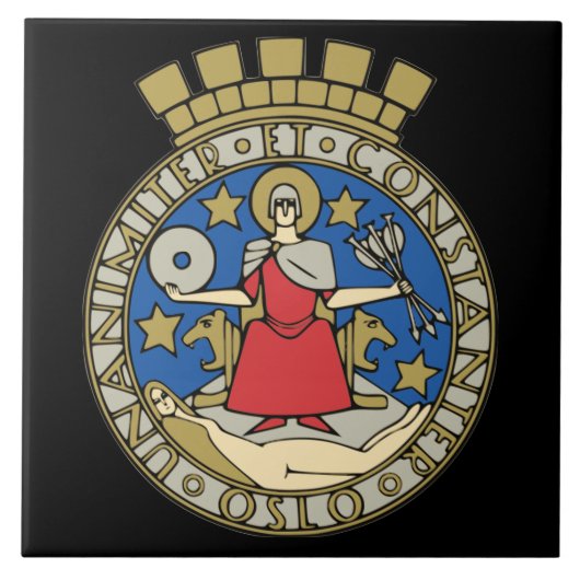 Noorwegen- Oslo-keramische tegel Tegeltje (Voorkant)