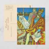 Noorwegen, Oslo, koning in Oslo Briefkaart (Voorkant / Achterkant)