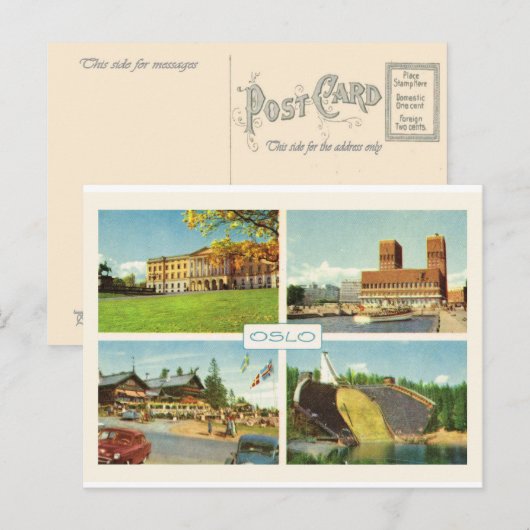 Noorwegen, Oslo, multiview Briefkaart (Voorkant / Achterkant)